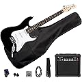 Divarte Pack Guitare Électrique ST 4/4 Black + Ampli guitare GA-20 20W, Housse, Sangle, Accordeur, Médiators, Câble, Cordes – Kit Débutant Adulte et Adolescent Rock, Pop, Blues