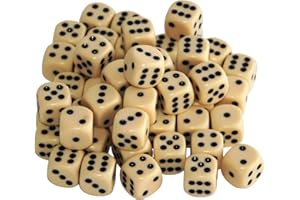 Weible Spiele 05216-50 - Acryl-Würfel, 16 mm, 50 Stück, Elfenbein