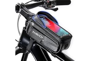 Faireach Borsa Bici Telaio Impermeabile, Borsa Bici Touch Screen Sensibile, Borsa da Manubrio con Parasole, 3D EVA Borsello Bici Porta Telefono Bici per Smartphone da 6,8''