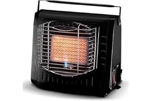 Gas Bullet ® Keramik Gasheizung 2 kW - Effizienter Gasstrahler für Camping, Outdoor & Wohnwagen-Standardisiertes Bajonett Ventil 227g-Flammenregler, Piezo-Zünder (Gasheizung)