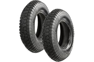 Garronda Set di 2 Copertone 4.80/4.00-8 6PR con Camera d’Aria (AV) per Ruota Carriola, compatibile con Ruote per Carrello, Ø 40 cm, idoneo fino a 120 kg GD-0164, Nero