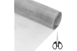 MOOSONO Edelstahl Metall Gitter, 20 Mesh Drahtgitter Feinmaschig, Maschendraht Fenstergitter, Mäusegitter, Kellerfenster Gitter,Edelstahlgewebe für Verhindert Mäuse Insekten Schlangen, 30 x 120 cm