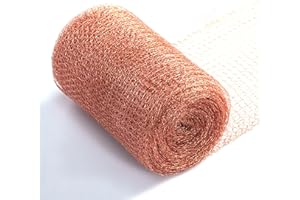 PLUSHCEWT Grillage Anti Rongeur de Haute Qualité, Filet de Cuivre Tricot pour l'Intérieur, Filet de Cuivre Contre Les Rongeurs pour la Protection des Souris, des Escargots et des Limaces, 127mm x 10m