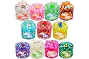 AMTONLEDA 11 Pack Clear Slime Kit Crystal Jelly Cubes Clear Slime Set for Kids Party Favors Clear Slime Kit Soft Clear Slime 11 Pack Easter for Girls Boys