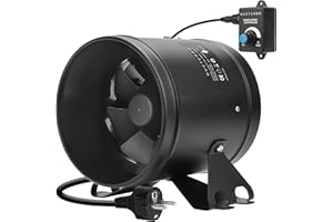 DUCTURBO Extractor de Aire 150mm, max 594m³/h En Línea Ventilador Extractor de Conducto Ventilador de Potente Extracción con ontrolador de velocidad variable