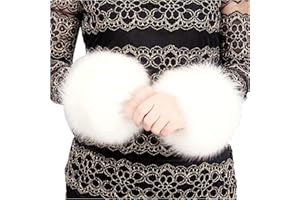 SwirlColor Polsino Pelliccia Bianco Morbido Polsini con Elastico in Pelliccia Sintetica Polsini per le Donne in Inverno