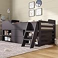 BTM Cabin Bed Mid Sleeper Bed Frame Storage Kids Wooden Bed with Drawers Shelf Storage Low Sleeper Bed 3ft Single Children's Wooden Bed - 3ft Single (90 x 190 cm)