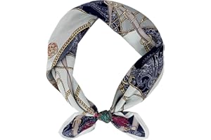 LSHARON SILK 100% Mulberry Silk Scarf Lightweight Neck Scarf - 53x53cm - Digital Printed Small Square Wraps Pure Silk Scarves Natural Silk Neckerchief Headscarf Gift for Women Men