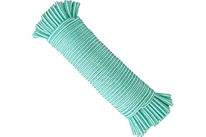 GOPEU Cuerda Tendedero Exterior. Cordón de Polipropileno Alta tenacidad Trenzado, 4,5MM * 25M, Hecho en España, para Toldos, Camping, pancartas, Bricolaje. Verde y Blanco
