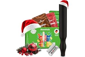 F.MERZCA® Bambus Rauchentwöhnung Atemholz mit leckerem Minze, Wassermelone und Kaffee Geschmack – 15× Filter MIT MEHR WIDERSTAND – Zigarettenersatz & Rauchfrei Hilfsmittel (Schwarz)