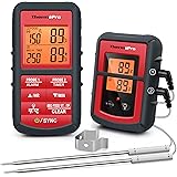 ThermoPro TP08C digitales Küchenthermometer Funk Fleischthermometer mit 2 Fühlern Kochthermometer Ofenthermometer Küchenuhr f