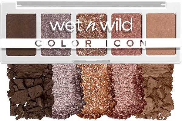 wet n wild, Palette 5 Nuances Color Icon, Palette de Fards à Paupières, 5 Couleurs Richement Pigmentées pour un Maquillage Quotidien, Formule Longue Durée et Facile à Mélanger, Camo-Flaunt
