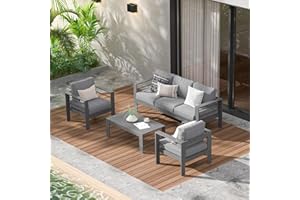GARDEN STORE DIRECT Wisteria Lane Modern Outdoor Patio Aluminium Furniture Set,Four Colourways, with Sofa, Chairs, Loveseats and Coffee Table, Perfect for any garden (Grey/Grey, Coffee Table Set)