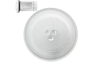 JOKILY Mikrowellenteller Glas 24.5cm, Universal Drehteller Teller für Mikrowelle, Mikrowelle Teller mit 3 Fixierern, Glasplatte Rund, Mikrowellen Platte, Glasdrehteller Drehscheibe für Mikrowellen