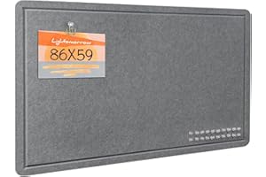 LIGHTOMORROW Pinnwand, 86 x 59 Zentimeter Filzbrett - dekorative Pinnwand, Korkbrett-Alternative für die Wand, faltbares Bilderbrett mit selbstklebendem Vision Board Gebetsbrett und 20 Pinnadeln - Grau