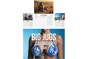 WEEKWISE Calendar 2026 Joke Big Jugs - A3 Month to View, features 12 Detailed Images of Big Jugs - Funny, Gag, Great Gift for Birthdays, Secret Santa Christmas Stocking Present