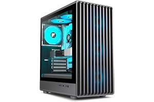 FOIFKIN K6 PC Gehäuse - Vorinstallierter 6 PWM ARGB-Lüfter（3X 140mm und 3X 120mm）, ATX Mid-Tower Gaming PC Gehäuse,mit Type-C (Schwarz, K6)
