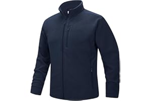 33,000ft Mens Fleece Jackets Lightweight Warm Full Zip Casual Coat Microfleece Sweater Outerwear Running Jacket for Outdoor Hiking Travelling
