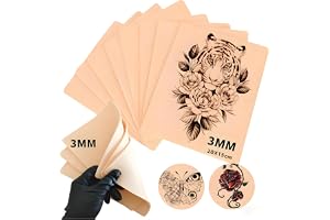 3 mm tatuering övningshud 8 st 20 x 15 cm falsk hud 3 mm silikon tom dubbelsidig övningshud kit för nybörjare och tatueringskonstnärer tatuering och ögonbryn