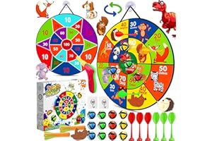 Amzeeniu Double Sided Freccette Gioco di Freccette Sicuro Palline Giochi da Tavolo per Bambini Giocattolo Sport con12 Palline Adesive,6 Freccette Regalo per Bambini,Set di Freccette Regalo(66cm)