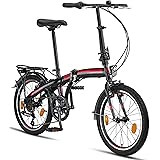 Licorne Bike CONSERES - Bicicletta pieghevole di alta qualità, 20 pollici, per uomini, ragazzi, ragazze e donne, cambio a 6 m