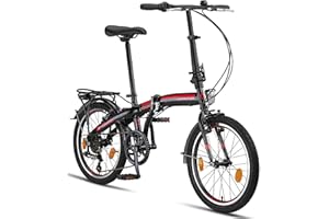 Licorne Bike CONSERES - Bicicletta pieghevole di alta qualità, 20 pollici, per uomo e donna, cambio a 6 marce