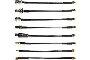 NooElec Zestaw łączności kablowej SMA – zestaw 8 kabli adaptera RF do NESDR SMArt (RTL-SDR), HackRF One i innych radiotelefonów SMA. SMA, BNC, Type-F, Type-N, PL-259, PAL, MCX i RP-SMA.