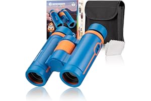 BRESSER JUNIOR 7x30 Fernglas für Kinder ab 6 Jahren, Feldstecher mit 7-facher Vergrößerung und Dioptrienausgleich, inklusive Tragetasche für Natur- und Vogelbeobachtungen sowie Wandern Reise und Sport