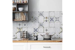 CREARREDA Kitchen Back Wall Self-Adhesive Made in Italy Easy to Use Splash Guard Made of PVC Water Resistant and Durable