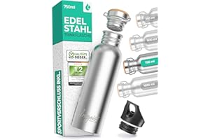 ‎FREIGEIST ESPRIT LIBRE freigeist Trinkflasche Edelstahl einwandig mit Gratis Sportverschluss - Trinkflasche 1l | 750 | 500 | 350 ml - Edelstahl Trinkflasche