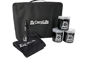 CARPLIFE PRODUCTS LTD CarpLife Brew Kit Bag - Cookware Bag - CarpLIfe Brew Kit Bag/Cookware Bag/Storage Bag - Carp Fishing Bag - Supplied with Food Grade Pots, Black Etched Tea Spoon and Microfibre Hand Towel