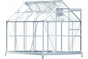 Gardebruk Invernadero de Aluminio 4,75m² Cobertizo de Jardín con Base Plantas 7,63m³ 250x190cm Vivero Huerto