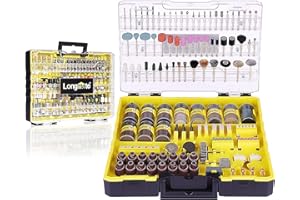 Rotary Tool Accessories Kit, Longmate 544pcs Rotary Tool Bit Set 3.2mm Shank Universal Attachment for Easy Cutting, Grinding, Sanding, Sharpening, Carving, Polishing, Engraving for Wood, Glass, Metal
