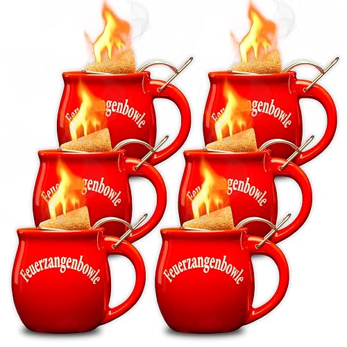Feuerzangentassen 6er-Set, rot