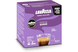 LAVAZZA - Cafe Espresso Soave - Café Capsule A Modo Mio - 100 % Arabica - Café Doux et Léger - 16 Capsules Compatibles Lavazza A Modo Mio®