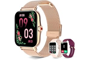 Iaret Reloj Inteligente Mujer con Llamadas,1,69" Smartwatch Mujer para Android iPhone 3 Correas, Pulsera Actividad Presión Arterial Ritmo Cardíaco Oxígeno Sanguíneo Seguimiento Menstrual Monitor Sueño