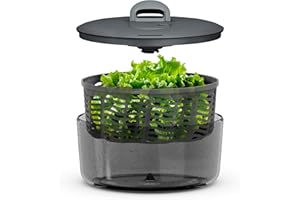 Zyliss Easy Spin Centrifuga per Insalata Grande, Capacità: 6L, Asciuga Lattuga con Corda a Strappo, Pulsante Freno, Base Antiscivolo, Lavabile in Lavastoviglie, Senza BPA