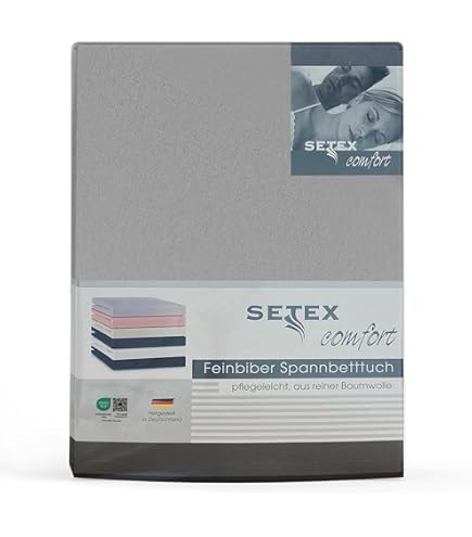 sleepling Dik flanellen hoeslaken, flanel, Made in Germany, 100% katoen, elastiek rondom, matrassen tot 23 cm hoog, elastiek rondom, Oeko-Tex, wasbaar tot 60 graden, 120 x 200, antraciet