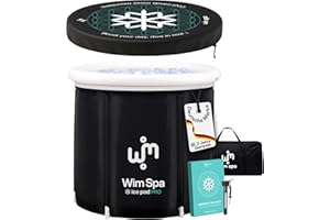 Wim Spa [Das Original seit 2015] Ice Pod (80 cm Ø x 80 cm) XL - Faltbares isoliertes Eisbad/Eisfass für Cold Plunge Kältetherapie, tragbare Badewanne inkl. Regencover, Thermometer, eBook UVM.