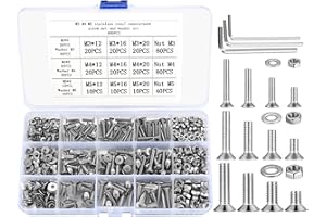 JINZEYOU Senkkopfschrauben und Muttern und Unterlegscheiben Set, 600 Stk M3 M4 M5 Flachkopfschrauben Innensechskant Schrauben Gewindeschrauben mit Muttern und Unterlegscheiben Sortiment Kit