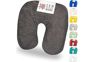 ‎ZEN MASSAGE WARE ZEN Massageliege Kopfteil Bezug für Kopfpolster von Kosmetik- & Therapieliegen, bei 60° waschbare & flauschige Frottee Spann- Kopfstützenbezüge für Nackenhörnchen aus Baumwolle, (Dunkelgrau)