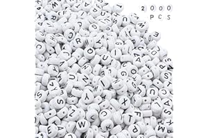 MiuCo 2000Pcs Letter Beads for Friendship Bracelet Making Kits, Alphabet Beads A-Z for Necklaces DIY Jewelry Making and TS Bracelets or Bestie Friend Gifts