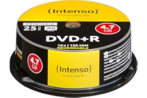 INTENSO DVD+R 4;7GB; 16X; PRINTABLE; CCAKE BOX 25