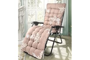 wawofun 170x53cm Long Sun Lounger Cushion Pads, Garden Recliner Chair Cushion Sunlounger Cushion Pads Replacement for Travel Holiday Garden Beach Indoor Outdoor (Style B)