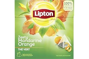 Lipton Thé Vert Mandarine Orange 20 Sachets 36 g