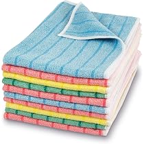 POLYCLEAN 8 Panni In Microfibra Multiuso 30x30 Cm, Colorati, Con Sacchetto Per Lavaggio Incluso