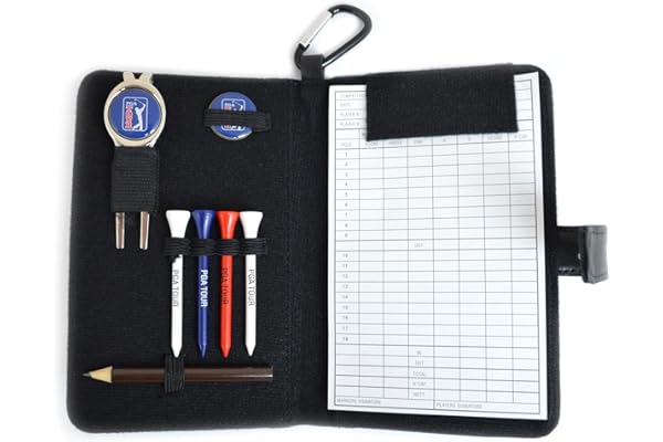PGA Tour Golf Organiseur en Cuir Noir