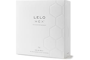 LELO HEX Preservativos Finos Ligeramente Lubricados para Hombre, Pack de 36 Condones de Pene Que, en Vez de Puntos o Estrías, Tienen Celdas Hexagonales