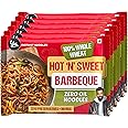 Yu Foodlabs 100% Whole Wheat Hot & Sweet Barbeque Instant Noodles - Zero Preservatives Zero Oil Zero & Zero MSG - Atta Noodles in 6 Mins - Veg - 420g (70g x Pack of 6) - Yu, 420 gram, Hot & Sweet