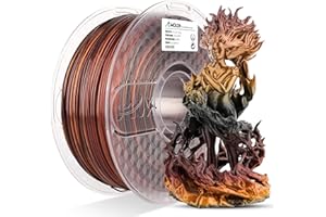 AMOLEN Filamento PLA 1.75mm, Filamento para Impresora 3D Seda Brillante de Tricolor Negro Rojo y Oro, Silk PLA Filamento 1KG/2.2lb